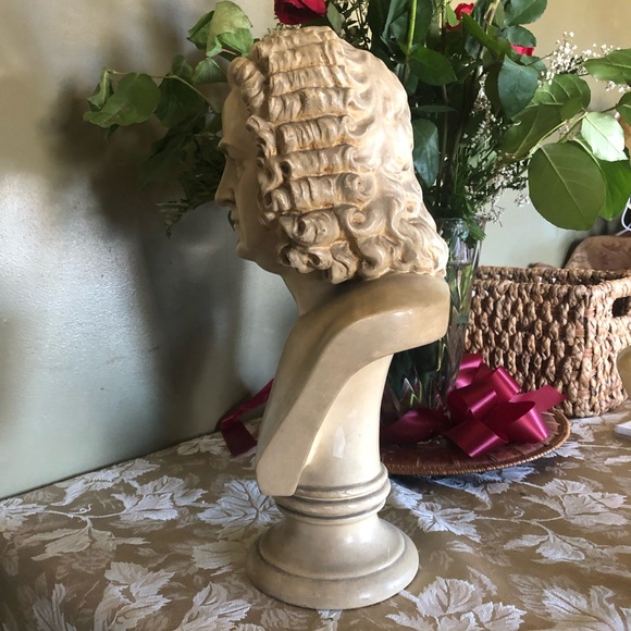 J.S. Bach outstanding antique plaster bust 18” marked Florentine art plaster Co - Picture 3 of 10